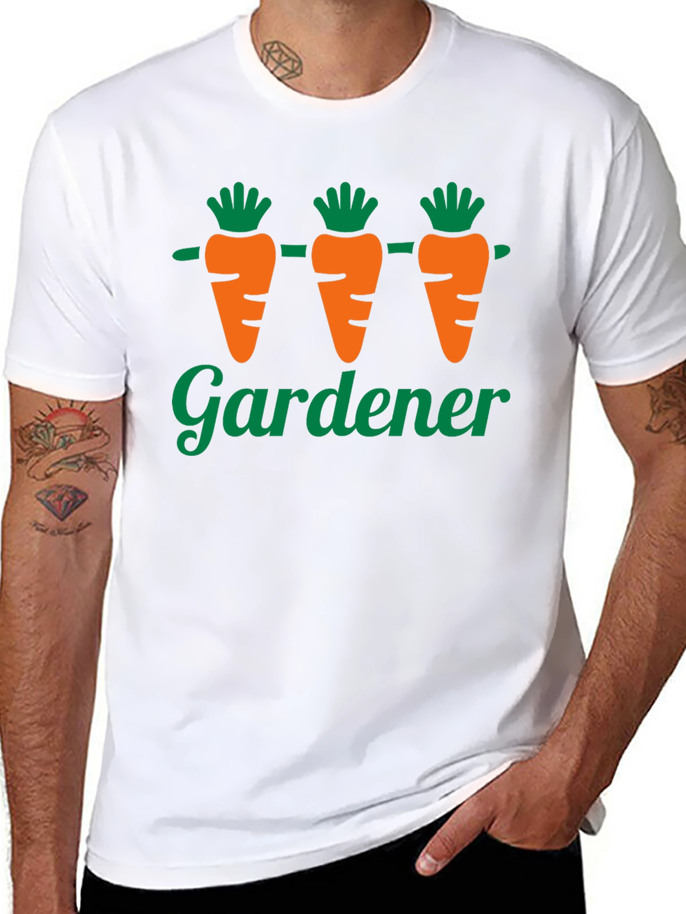 Gardener Carrot T-Shirt - Black Fun Gardening Tee