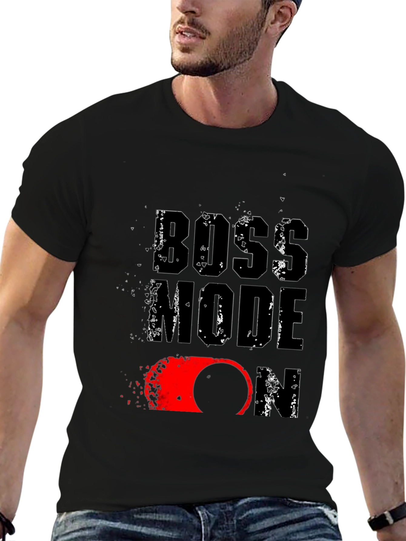 Boss Mode On Graphic Print T-Shirt