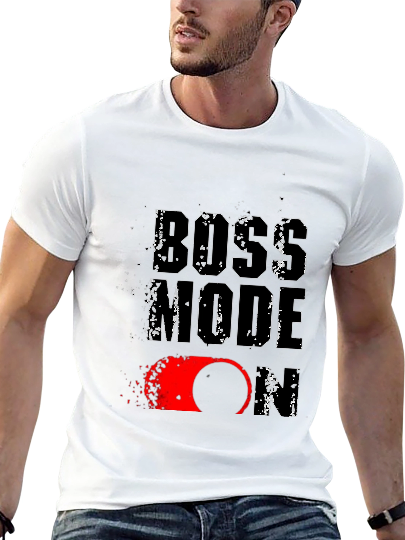 Boss Mode On Graphic Print T-Shirt