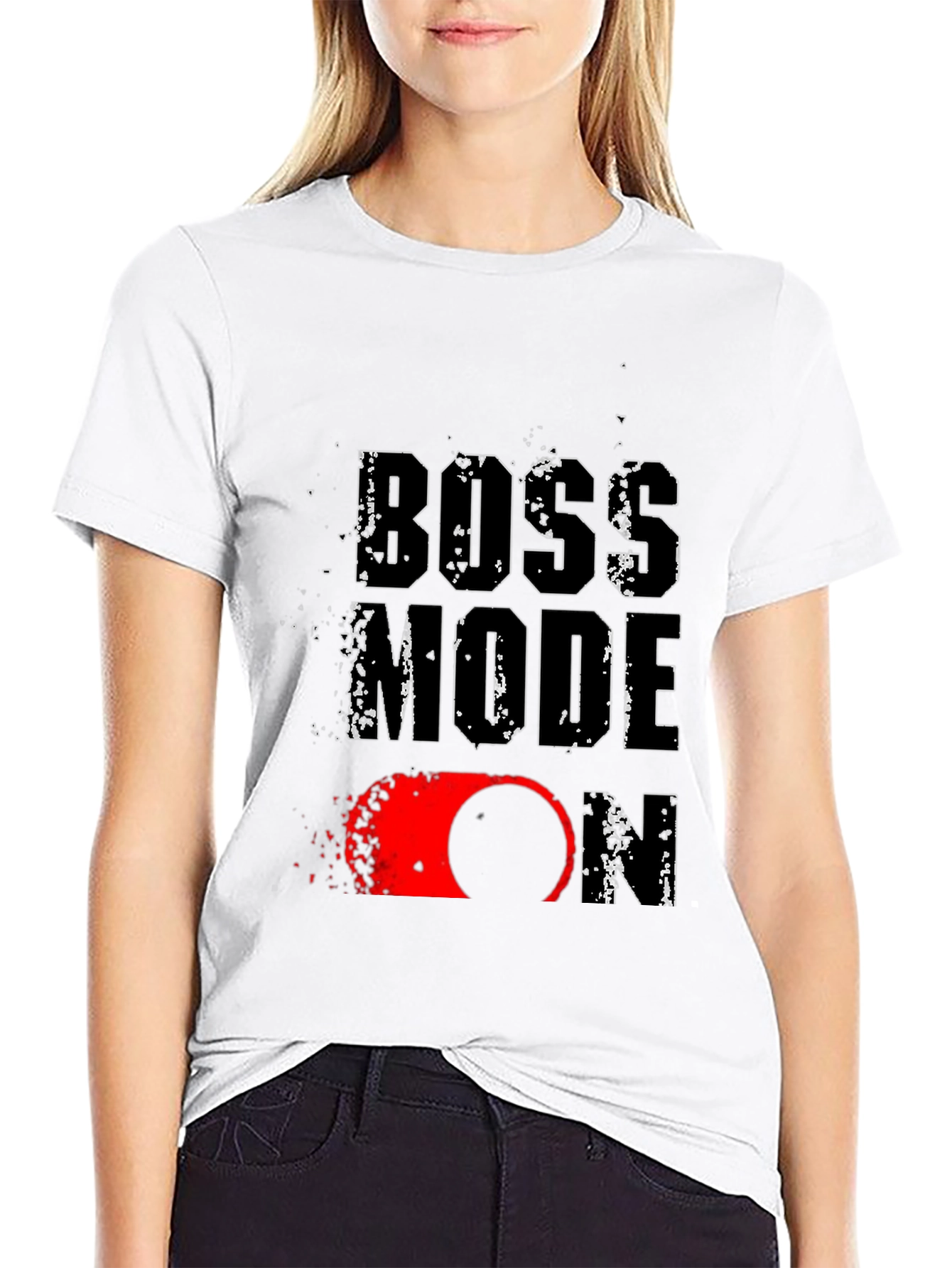 Boss Mode On Graphic Print T-Shirt