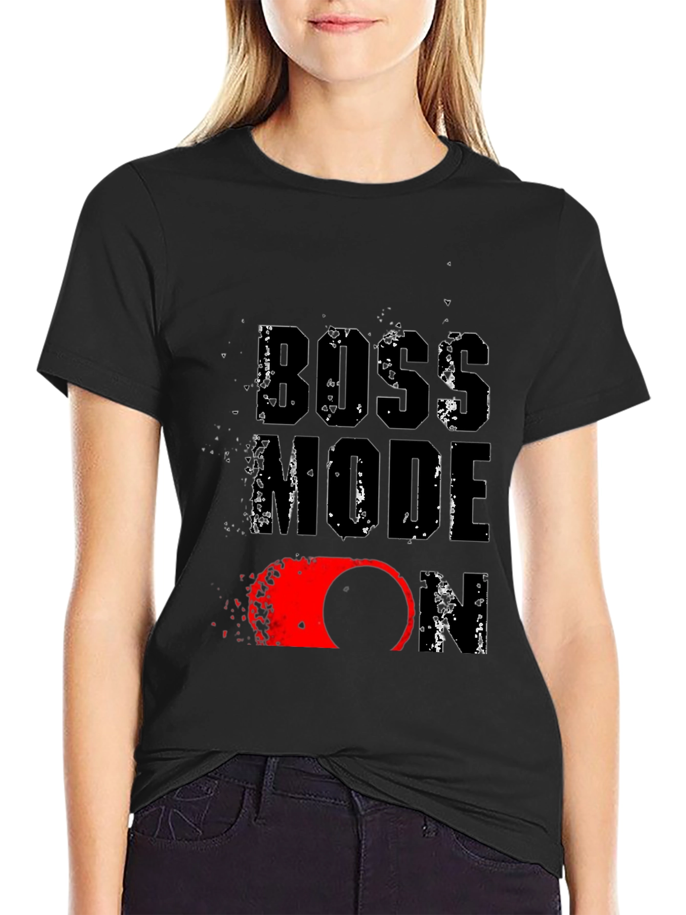 Boss Mode On Graphic Print T-Shirt