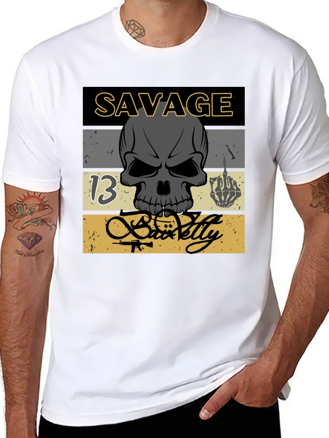 Savage Skull Graphic T-Shirt