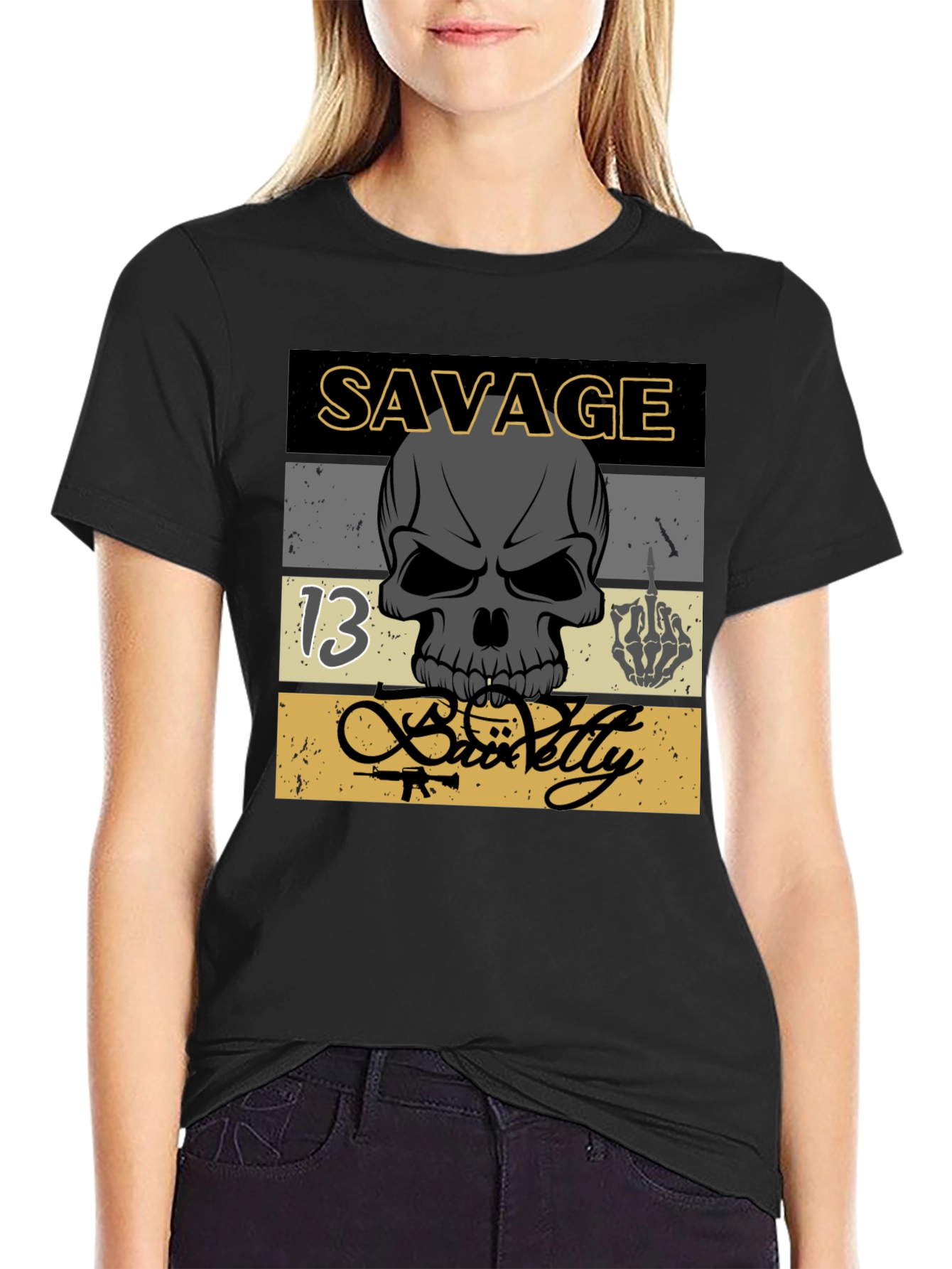 Savage Skull Graphic T-Shirt