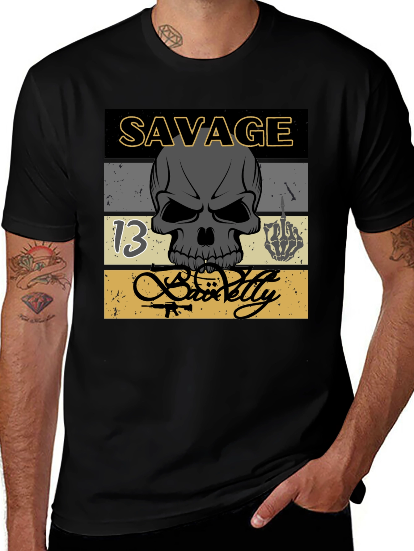 Savage Skull Graphic T-Shirt
