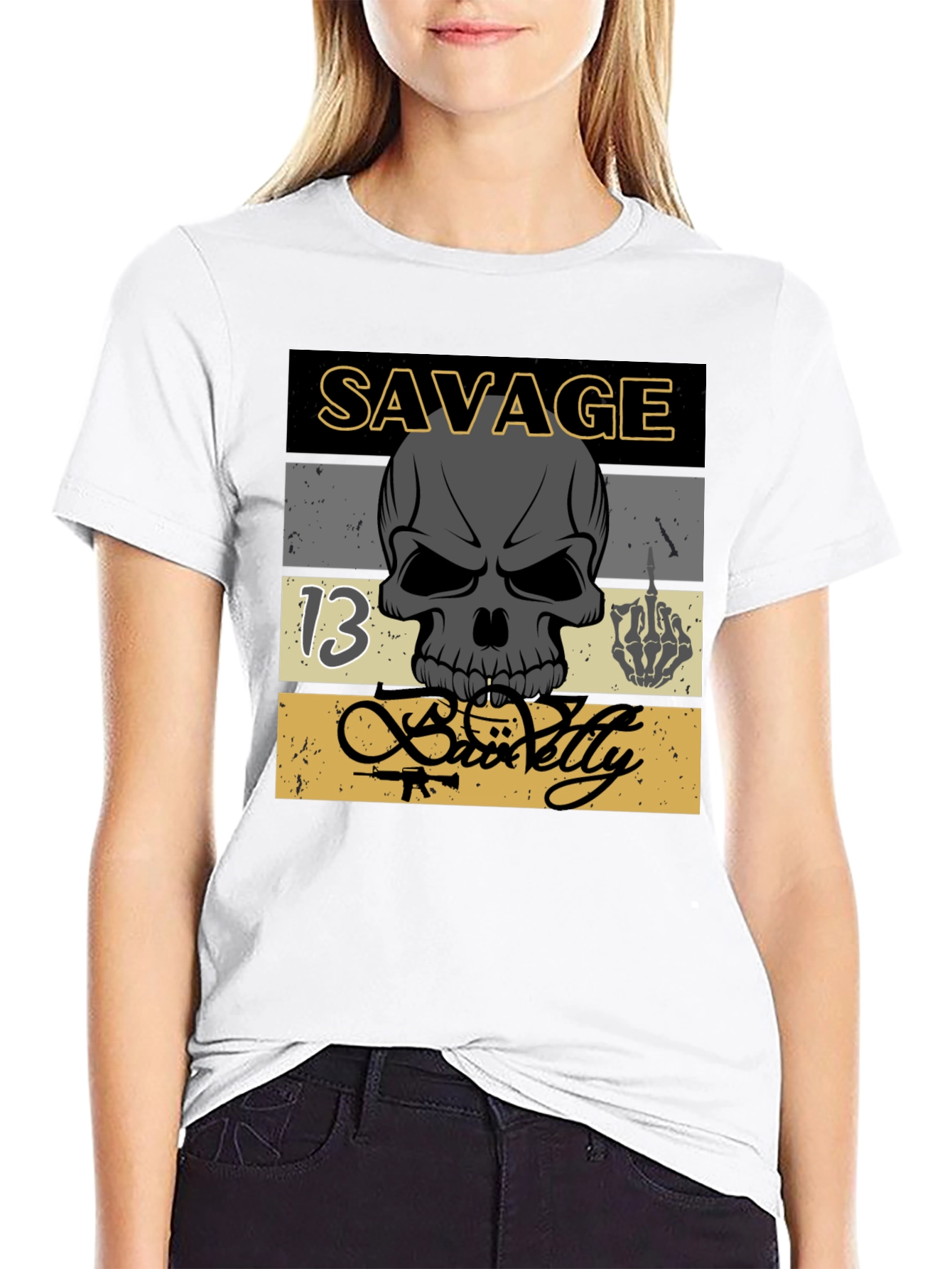 Savage Skull Graphic T-Shirt