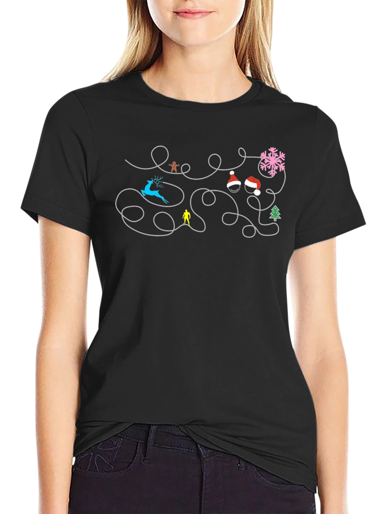 Holiday Icon Route Black T-Shirt