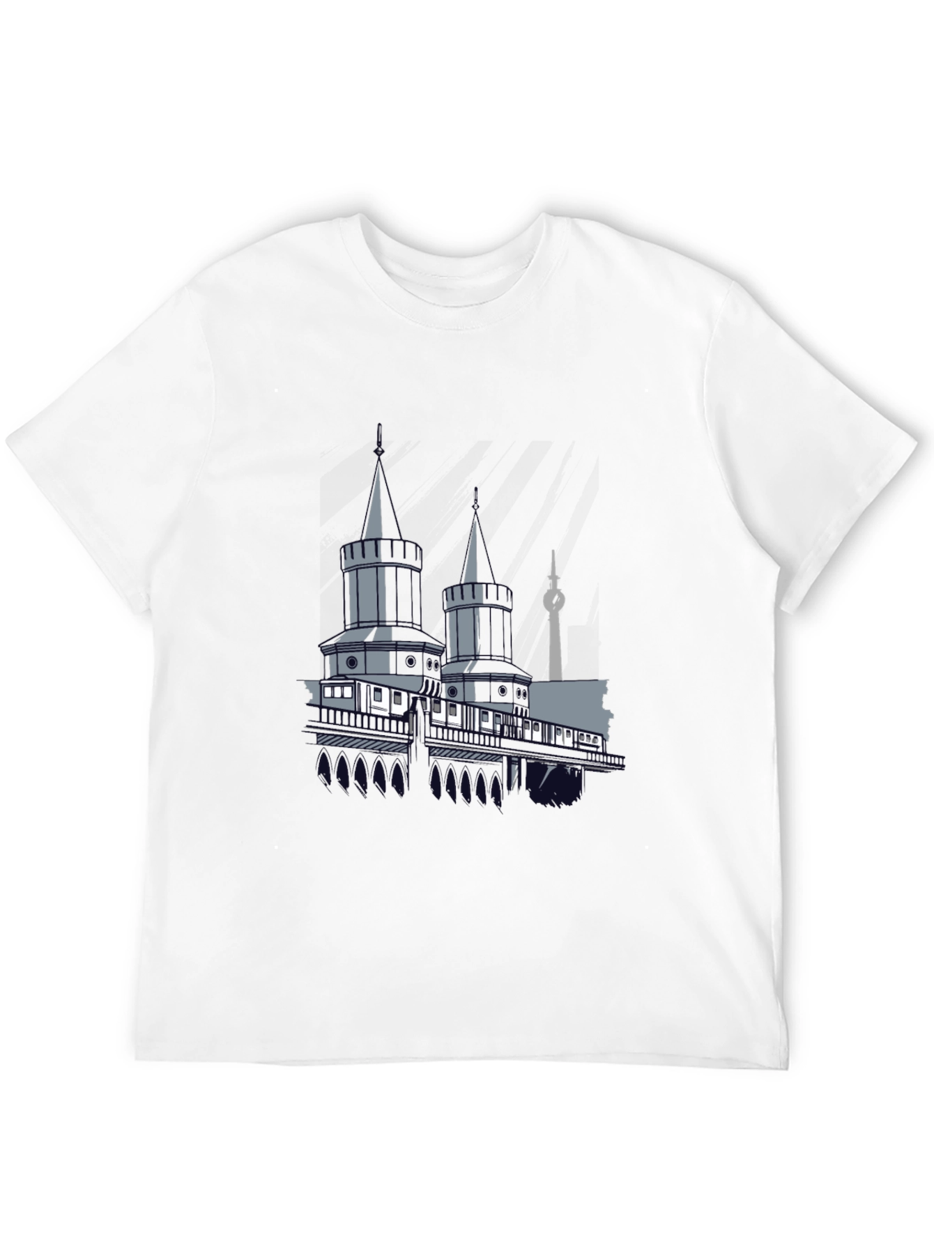 Berlin Towers Graphic Tee - Black Cotton Casual Shirt