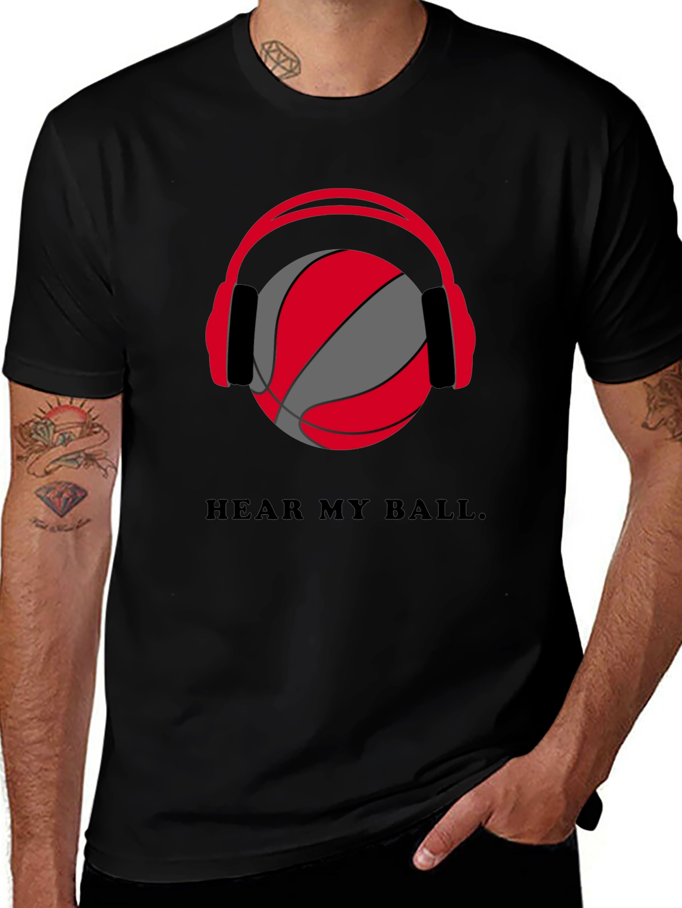 Hear My Ball T-Shirt - Basketball Headphones Graphic Tee