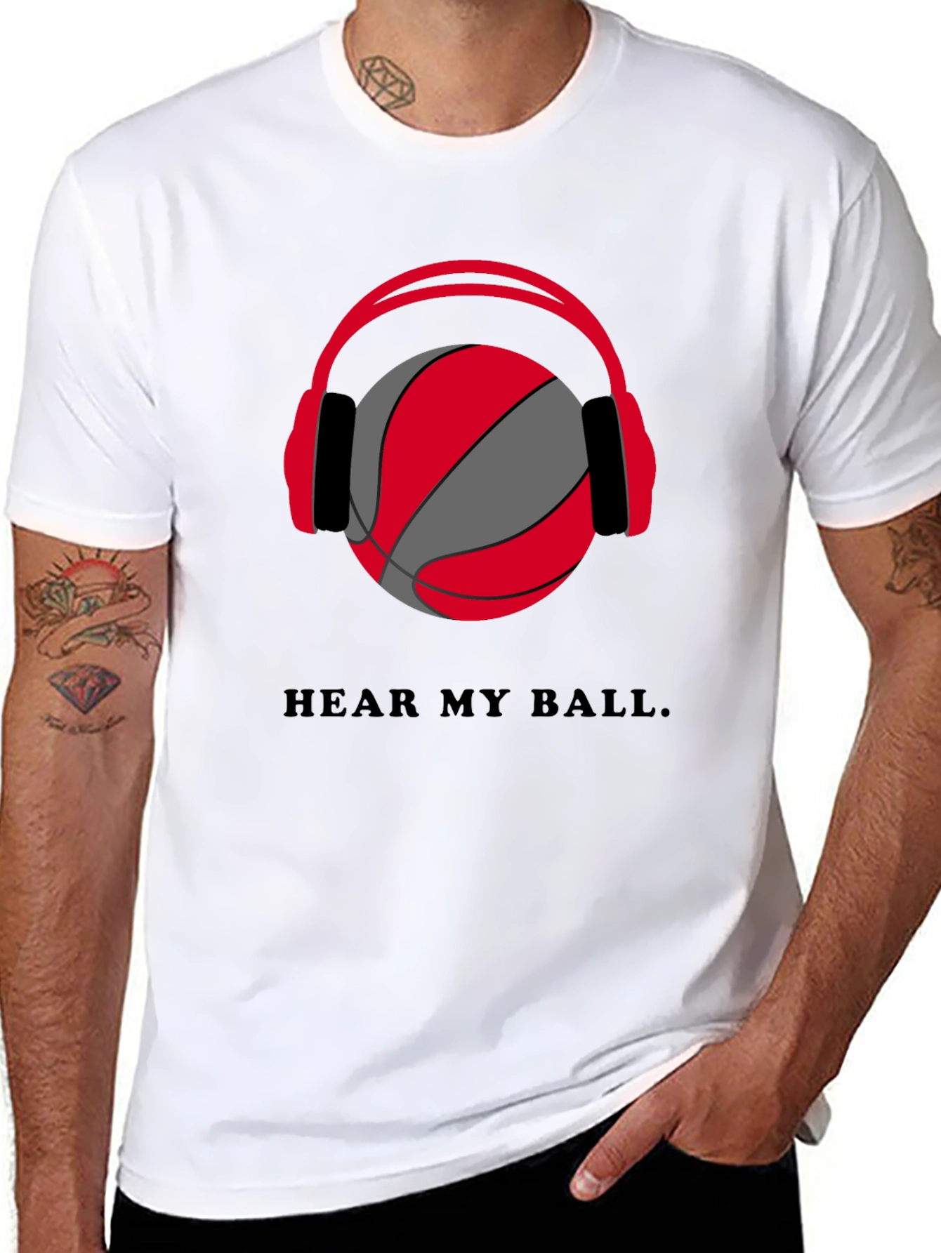 Hear My Ball T-Shirt - Basketball Headphones Graphic Tee