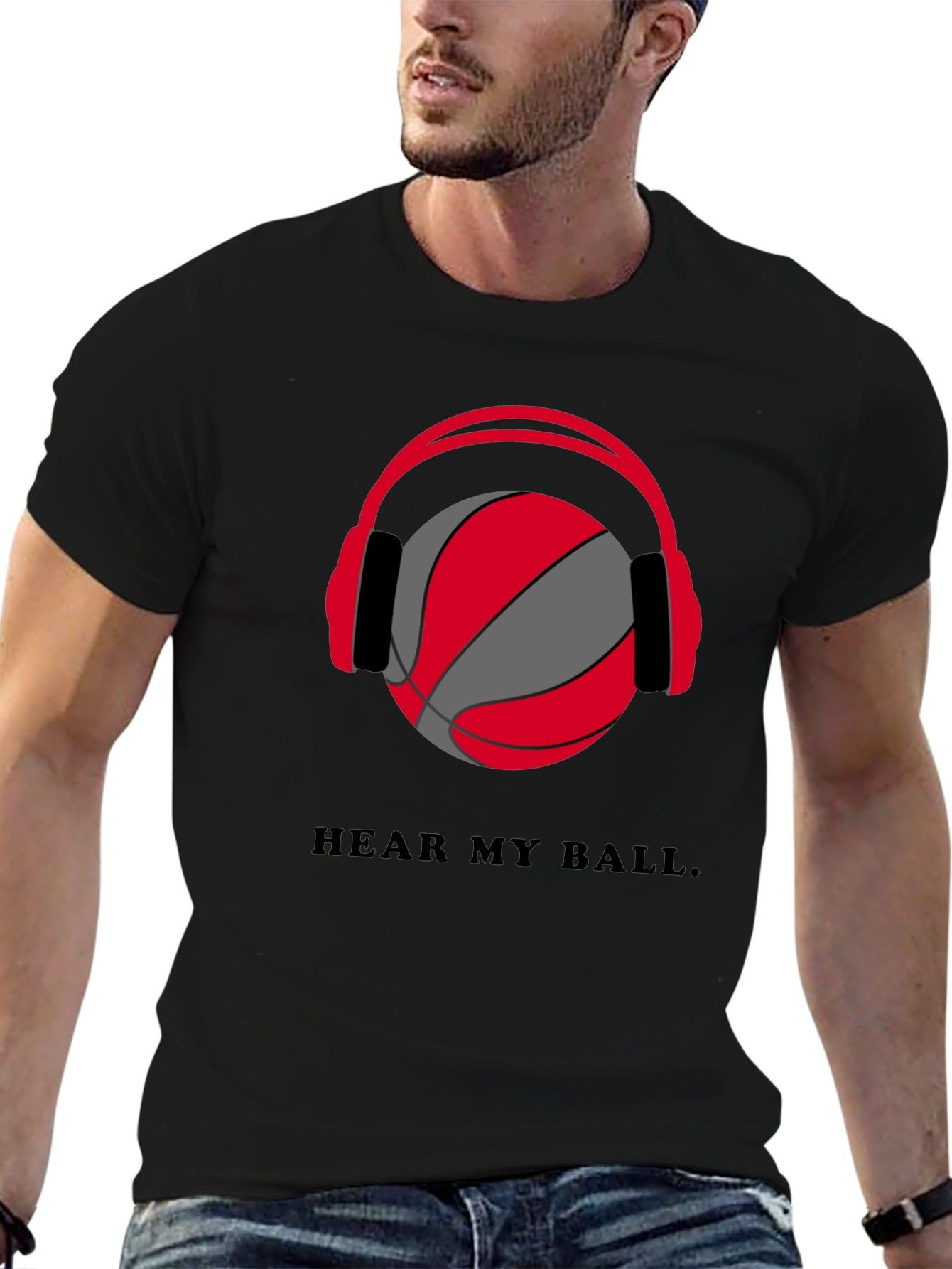 Hear My Ball T-Shirt - Basketball Headphones Graphic Tee