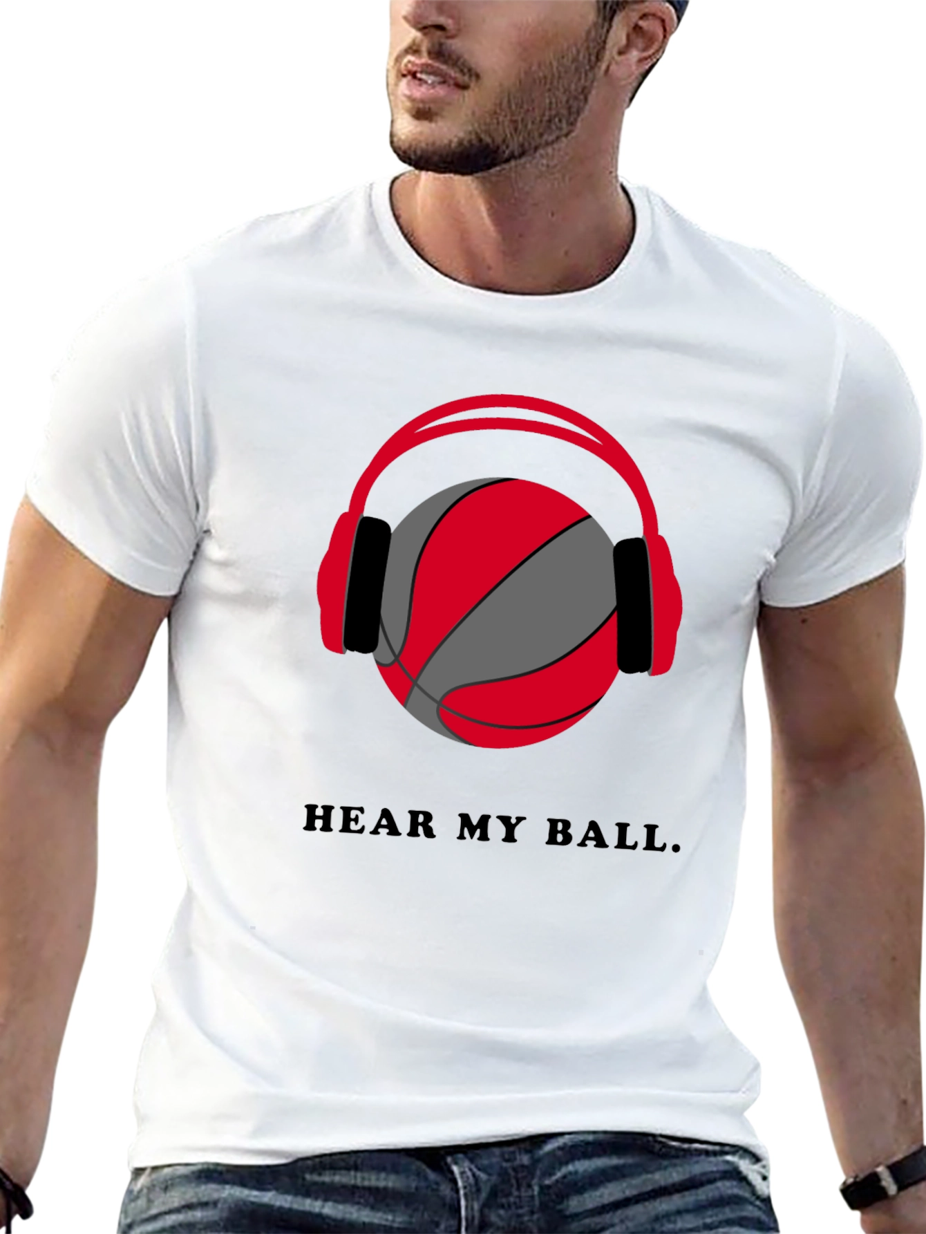 Hear My Ball T-Shirt - Basketball Headphones Graphic Tee