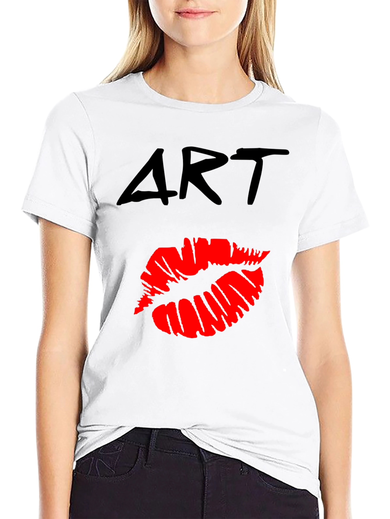 Art Lips Graphic T-Shirt - Casual Wear