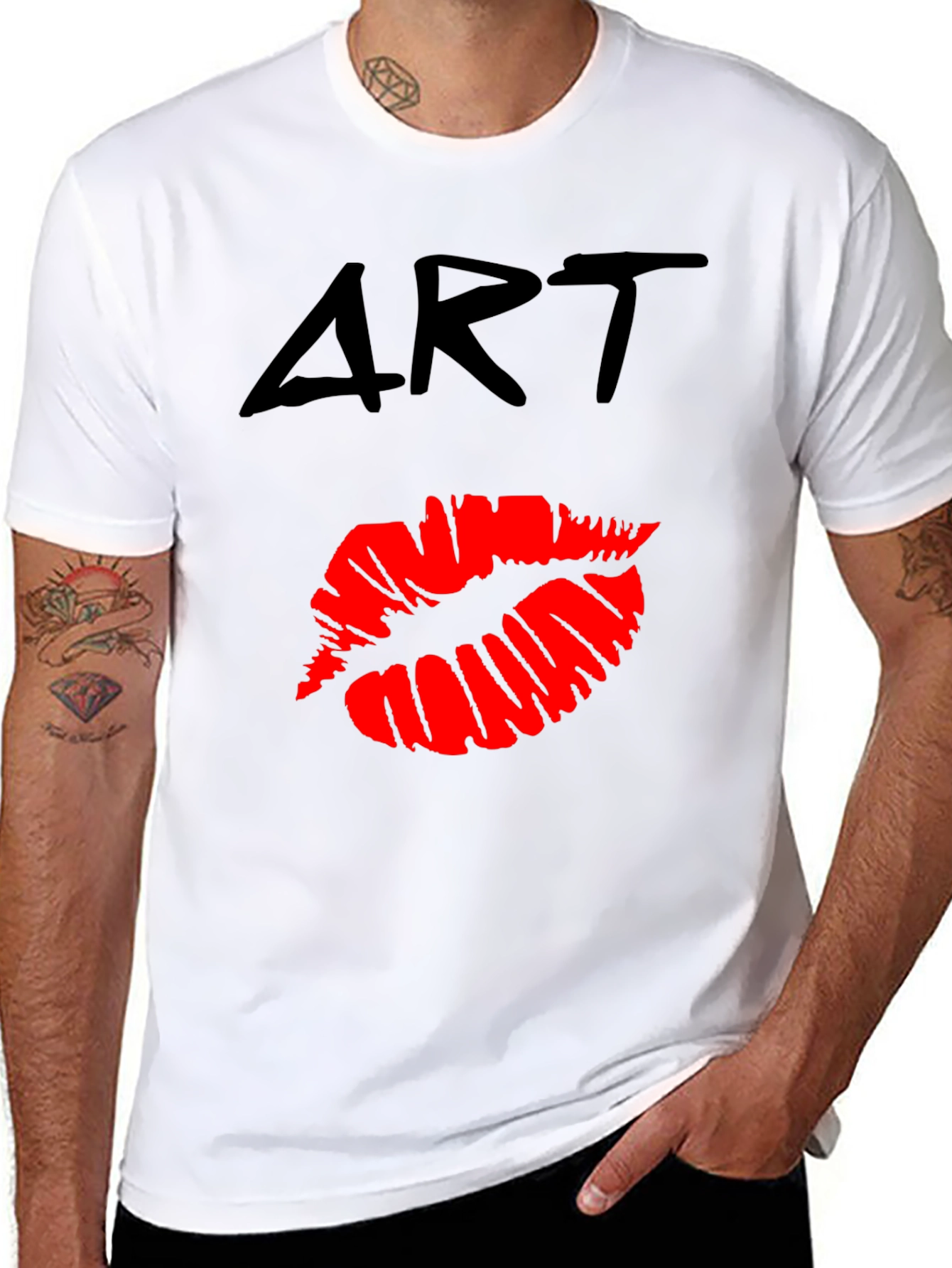 Art Lips Graphic T-Shirt - Casual Wear