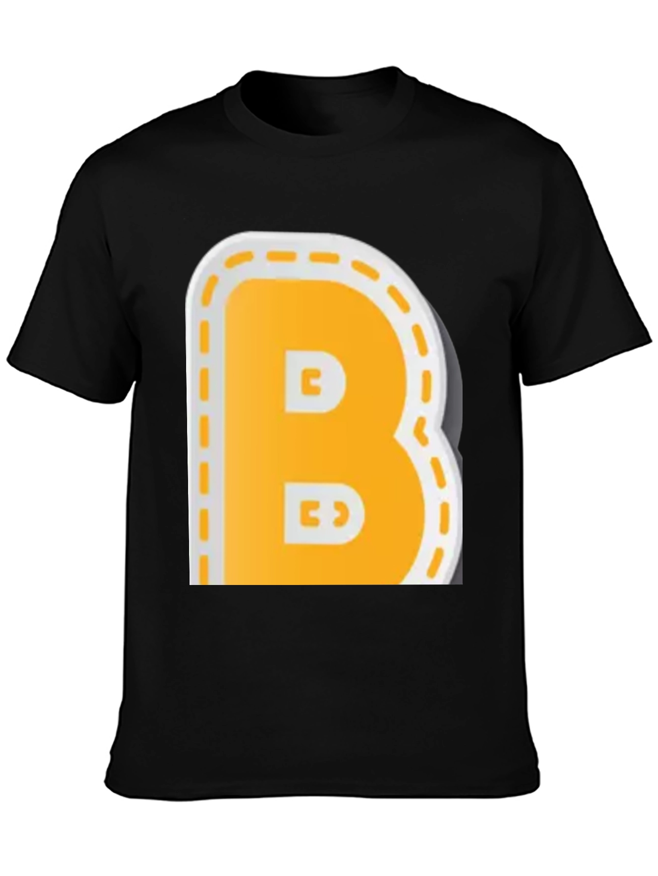 Letter B Graphic T-Shirt - Casual Black Tee