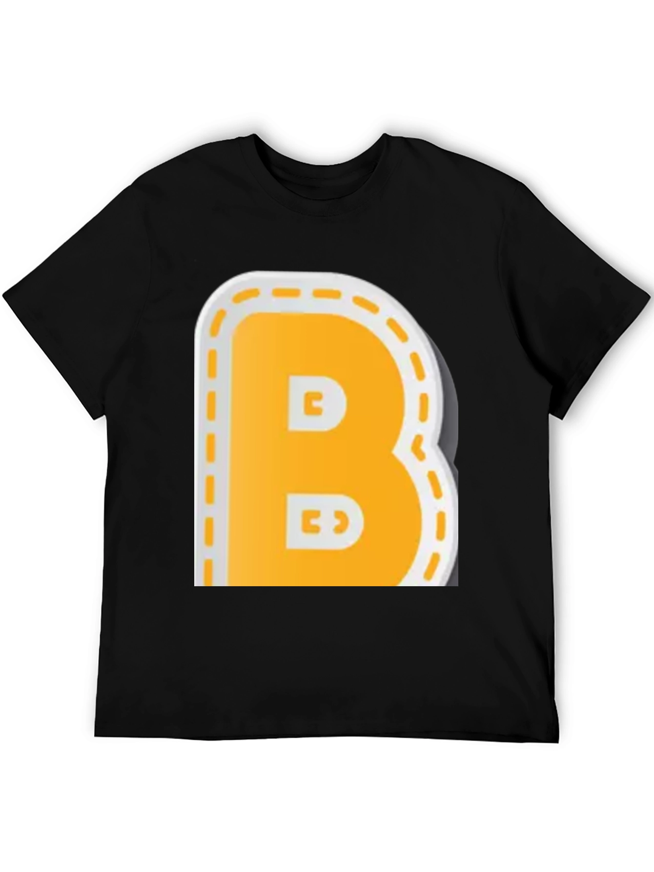 Letter B Graphic T-Shirt - Casual Black Tee