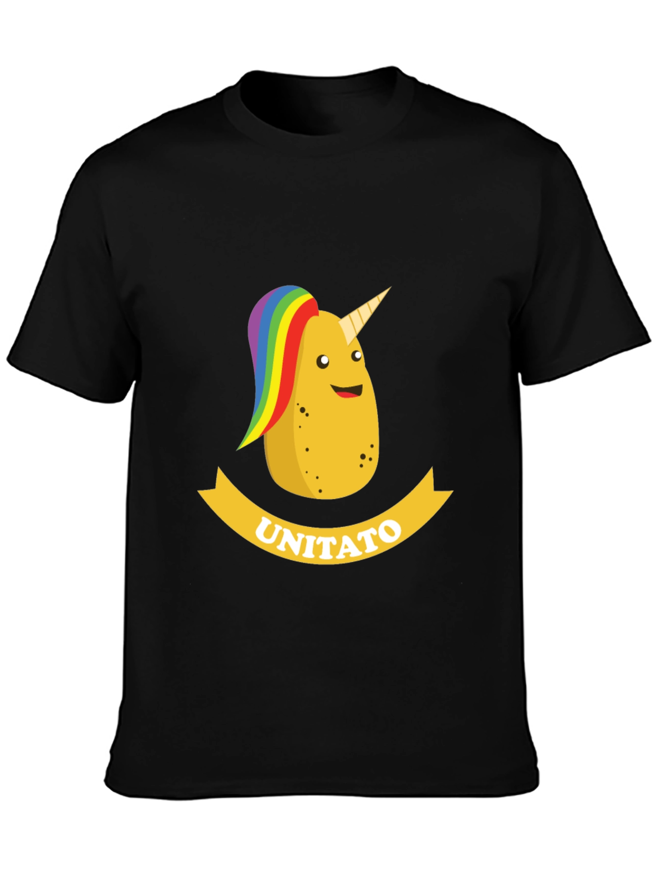 Unitato Potato Unicorn Black T-Shirt