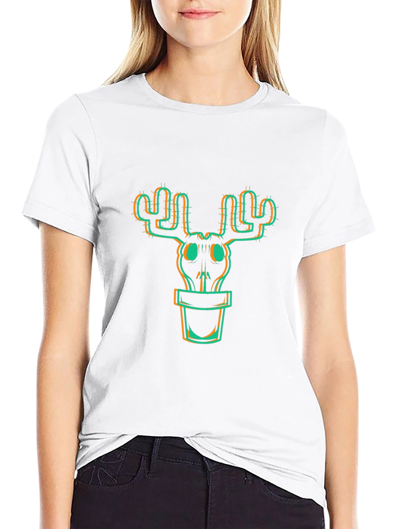 Cactus Skull Graphic Tee - Trendy Unisex T-Shirt