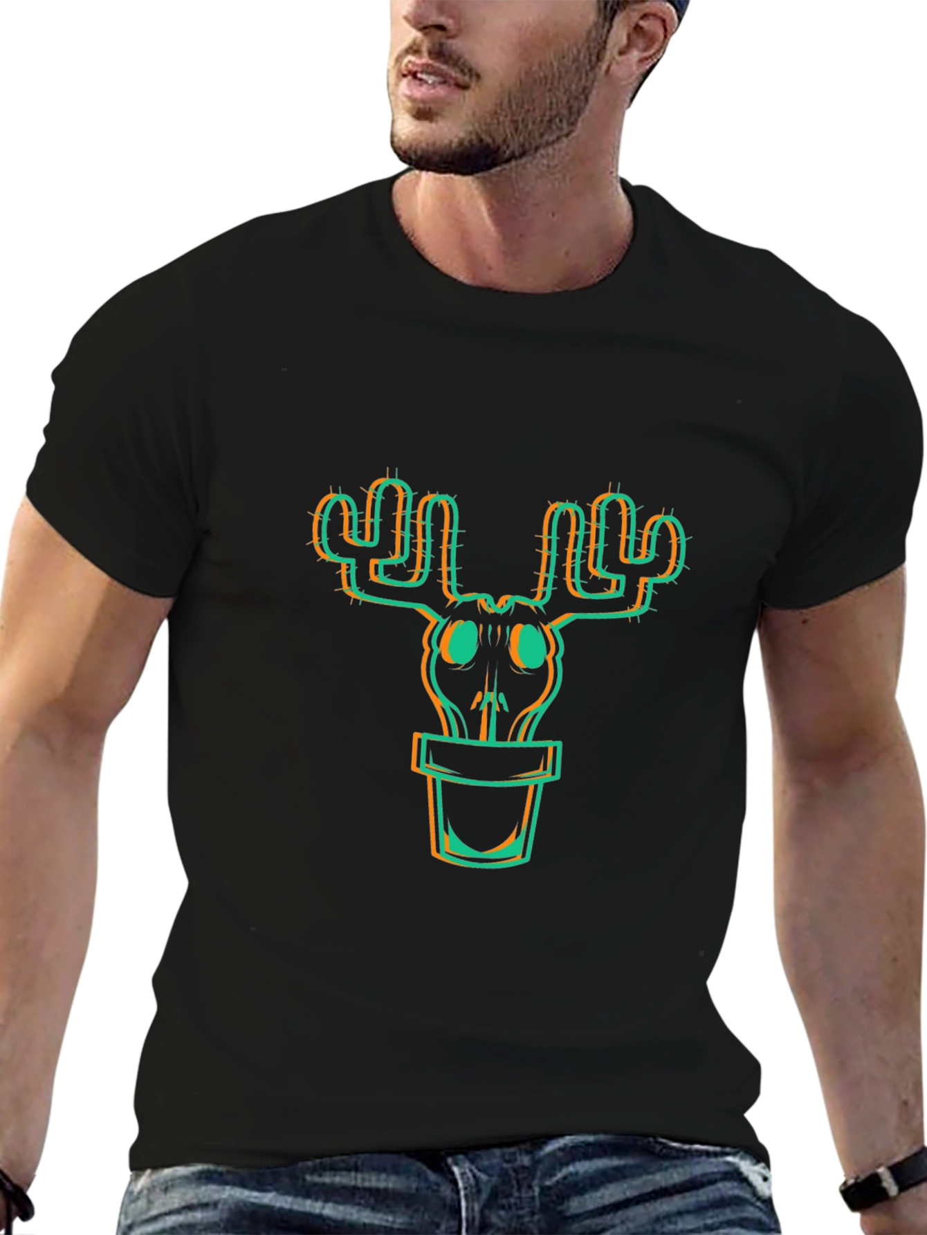 Cactus Skull Graphic Tee - Trendy Unisex T-Shirt