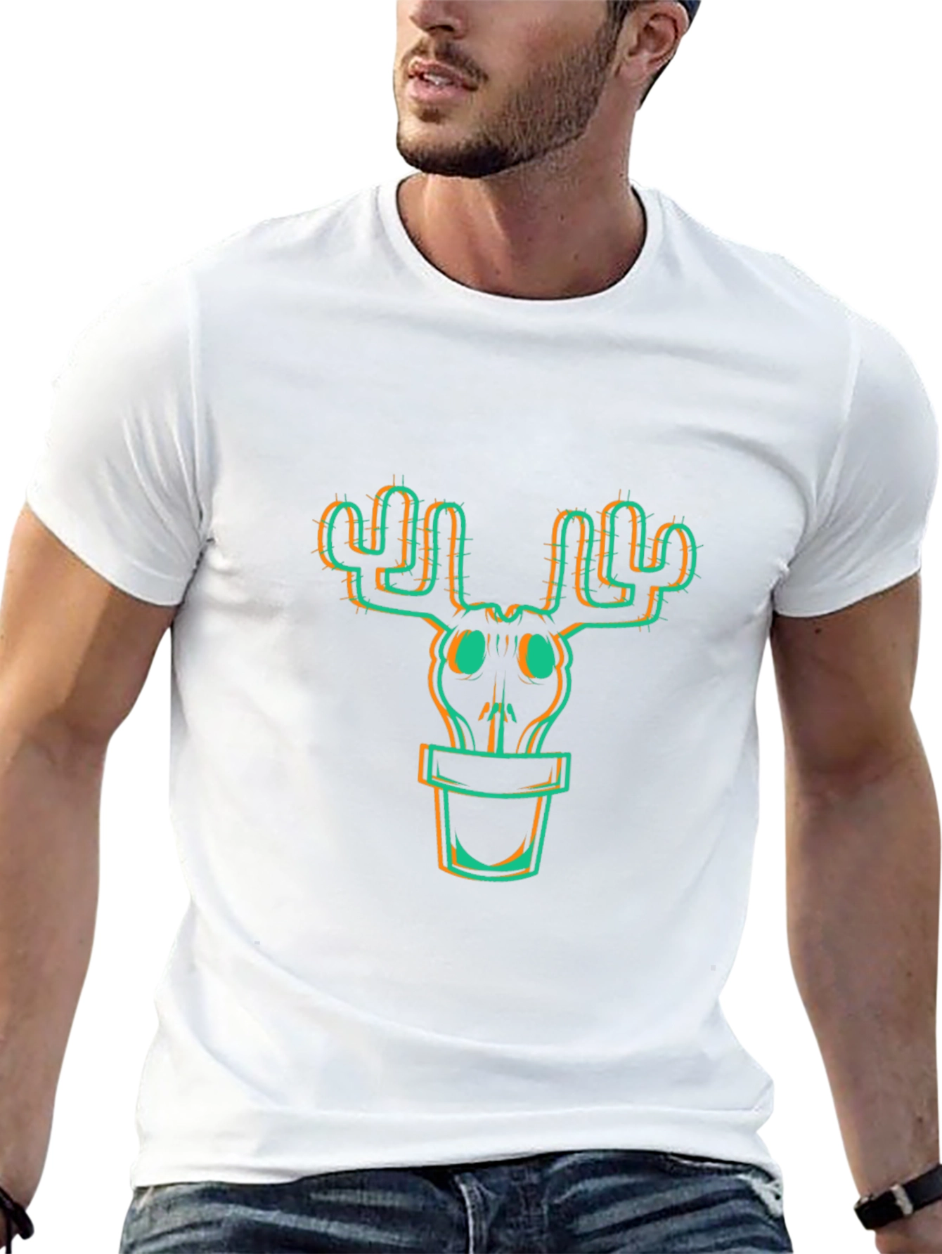 Cactus Skull Graphic Tee - Trendy Unisex T-Shirt