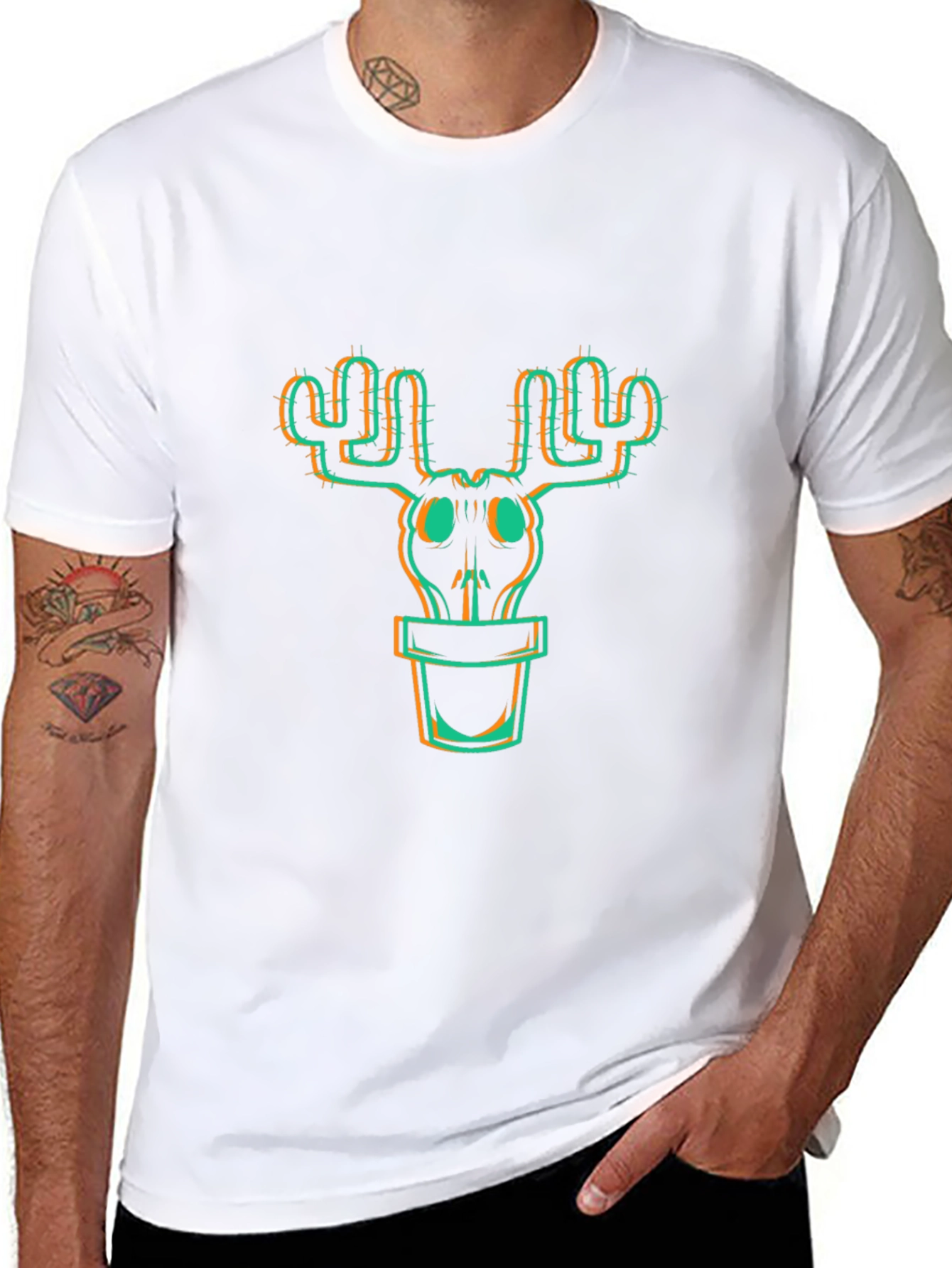 Cactus Skull Graphic Tee - Trendy Unisex T-Shirt