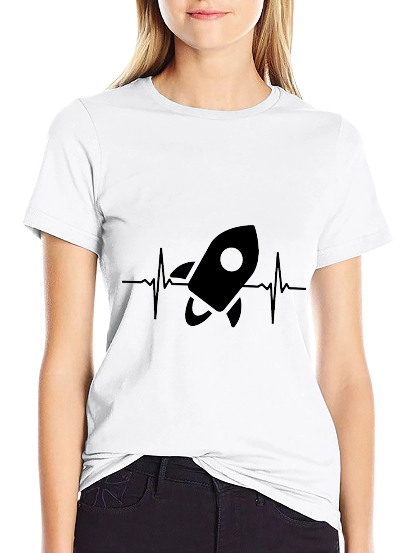 Rocket Heartbeat Graphic T-Shirt - Black