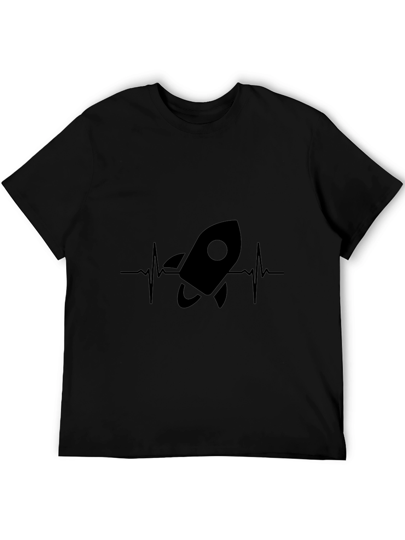 Rocket Heartbeat Graphic T-Shirt - Black