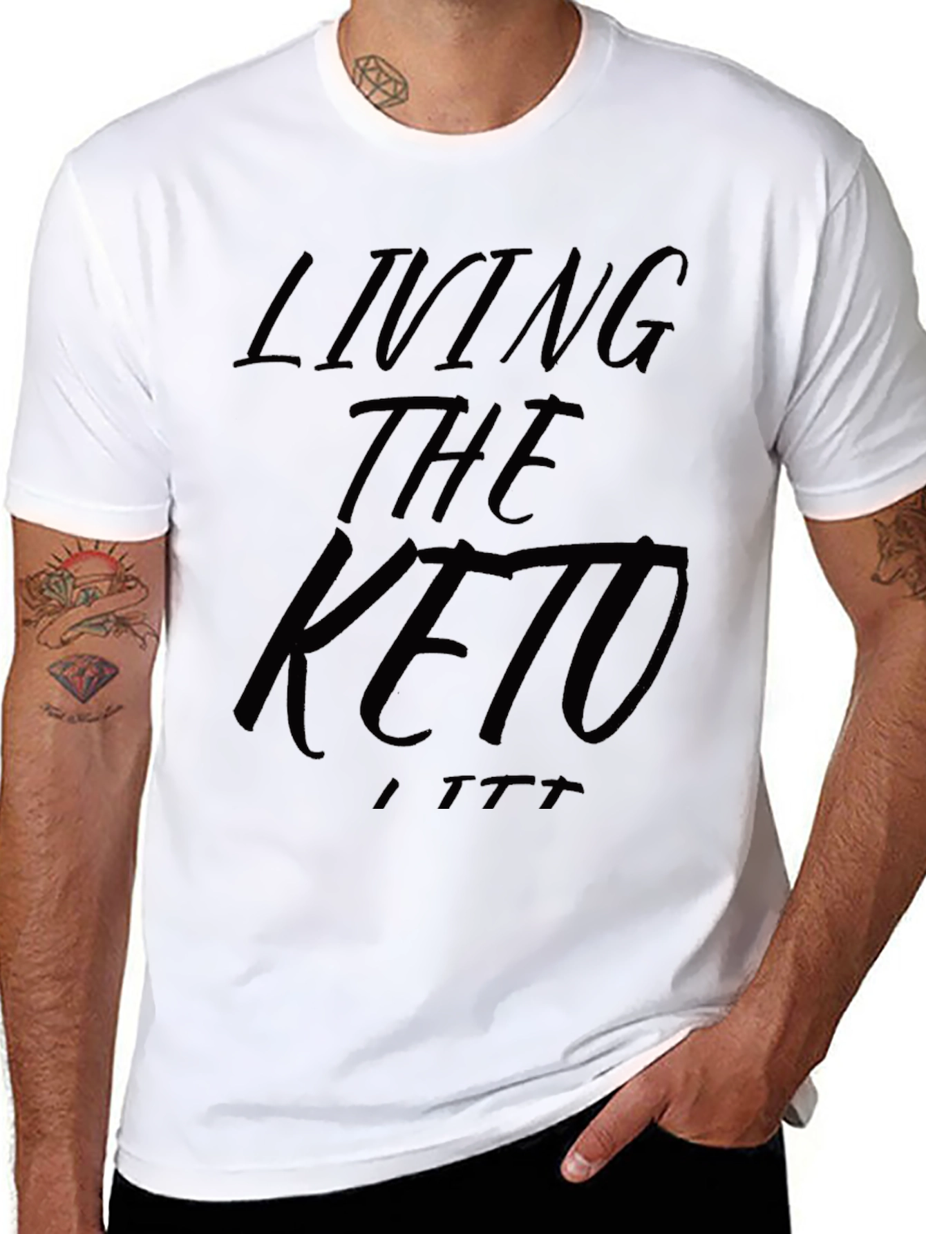 Living The Keto T-Shirt - Black Graphic Tee