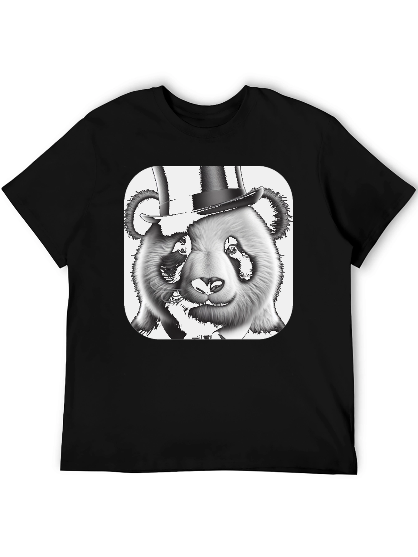 Panda Bear Top Hat T-Shirt - Stylish Graphic Tee