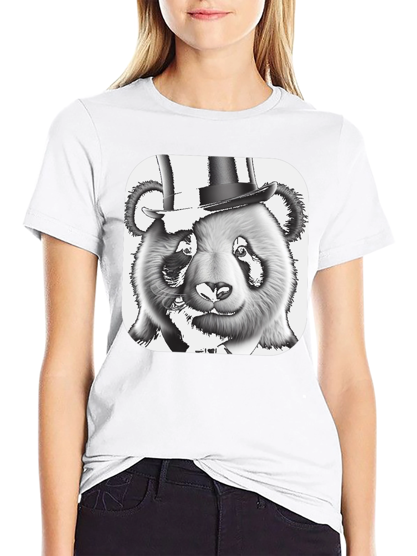 Panda Bear Top Hat T-Shirt - Stylish Graphic Tee