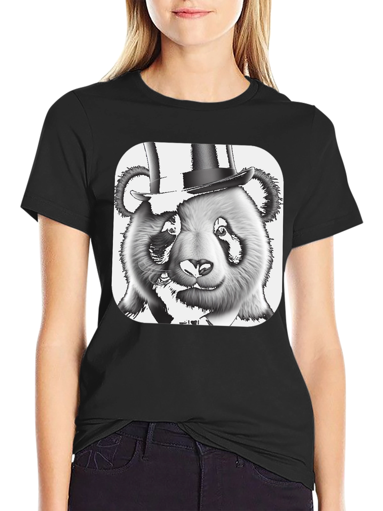 Panda Bear Top Hat T-Shirt - Stylish Graphic Tee