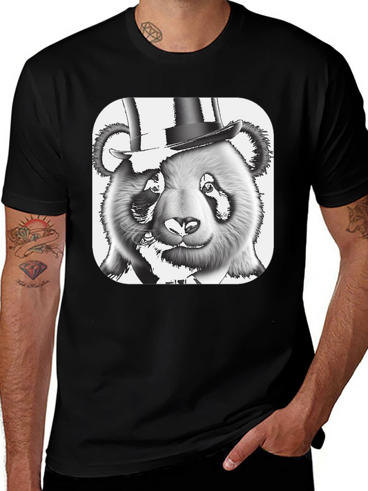 Panda Bear Top Hat T-Shirt - Stylish Graphic Tee