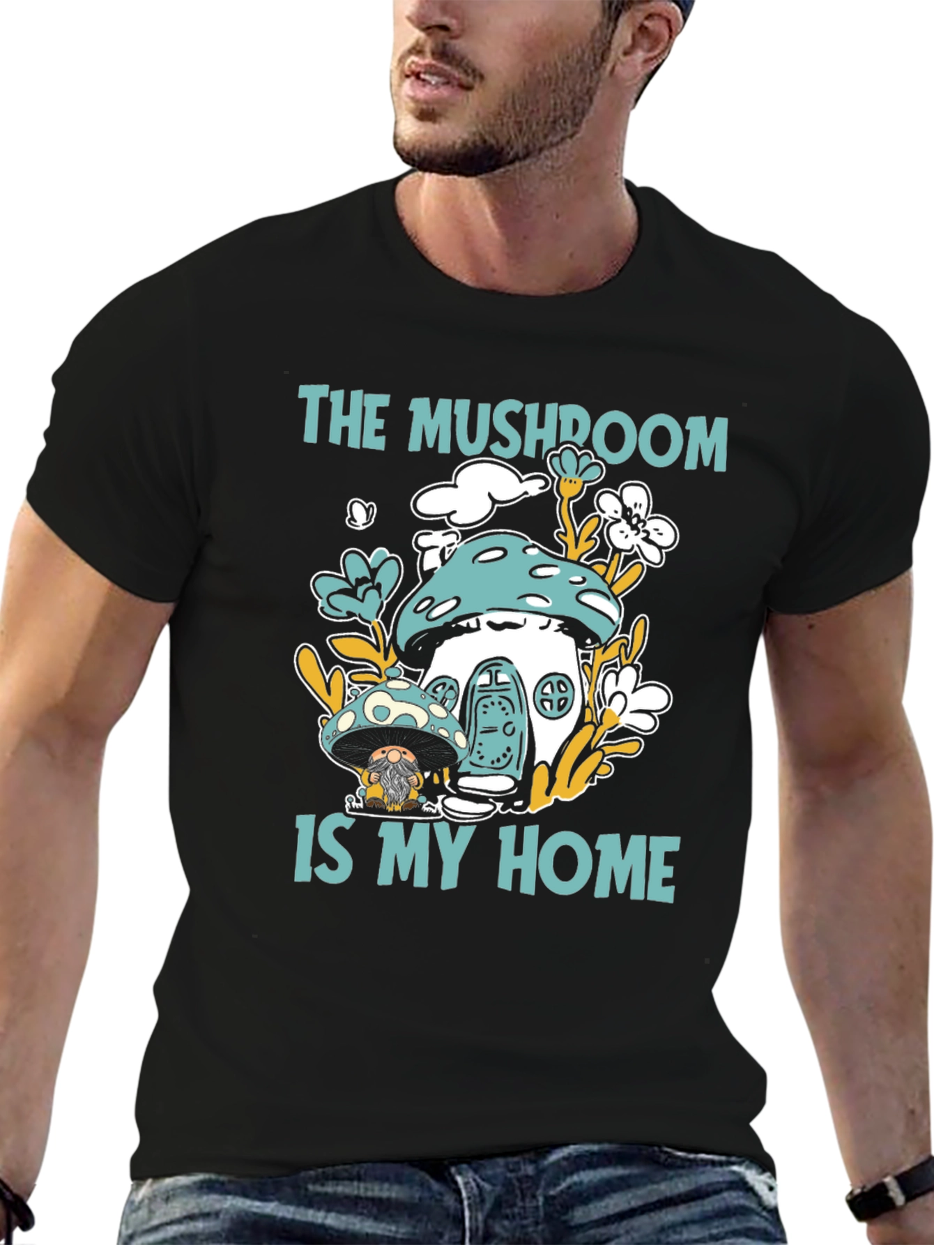 Mushroom Home Graphic Tee - Funky & Unique Design