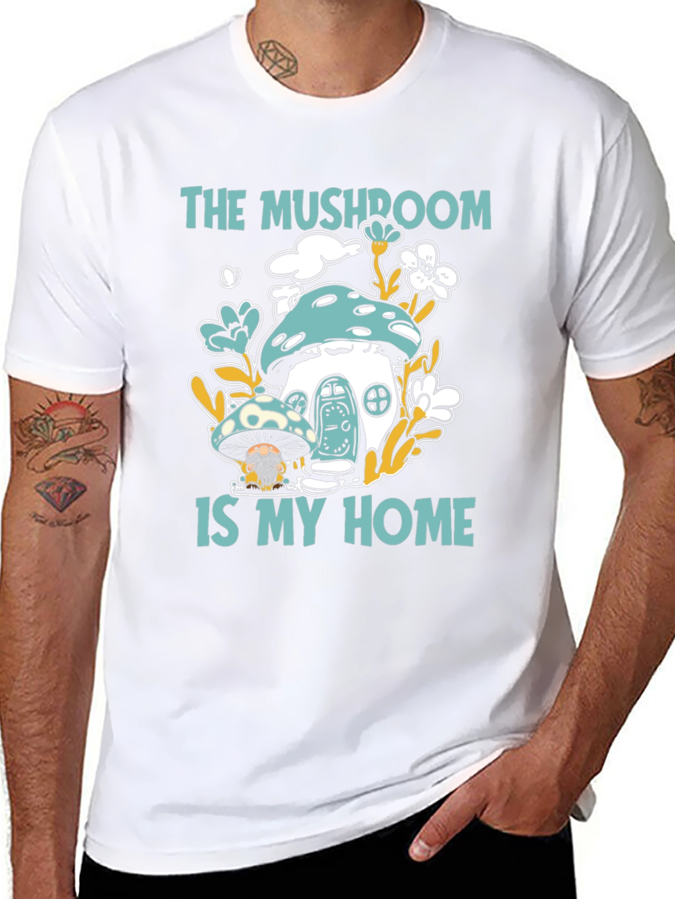 Mushroom Home Graphic Tee - Funky & Unique Design