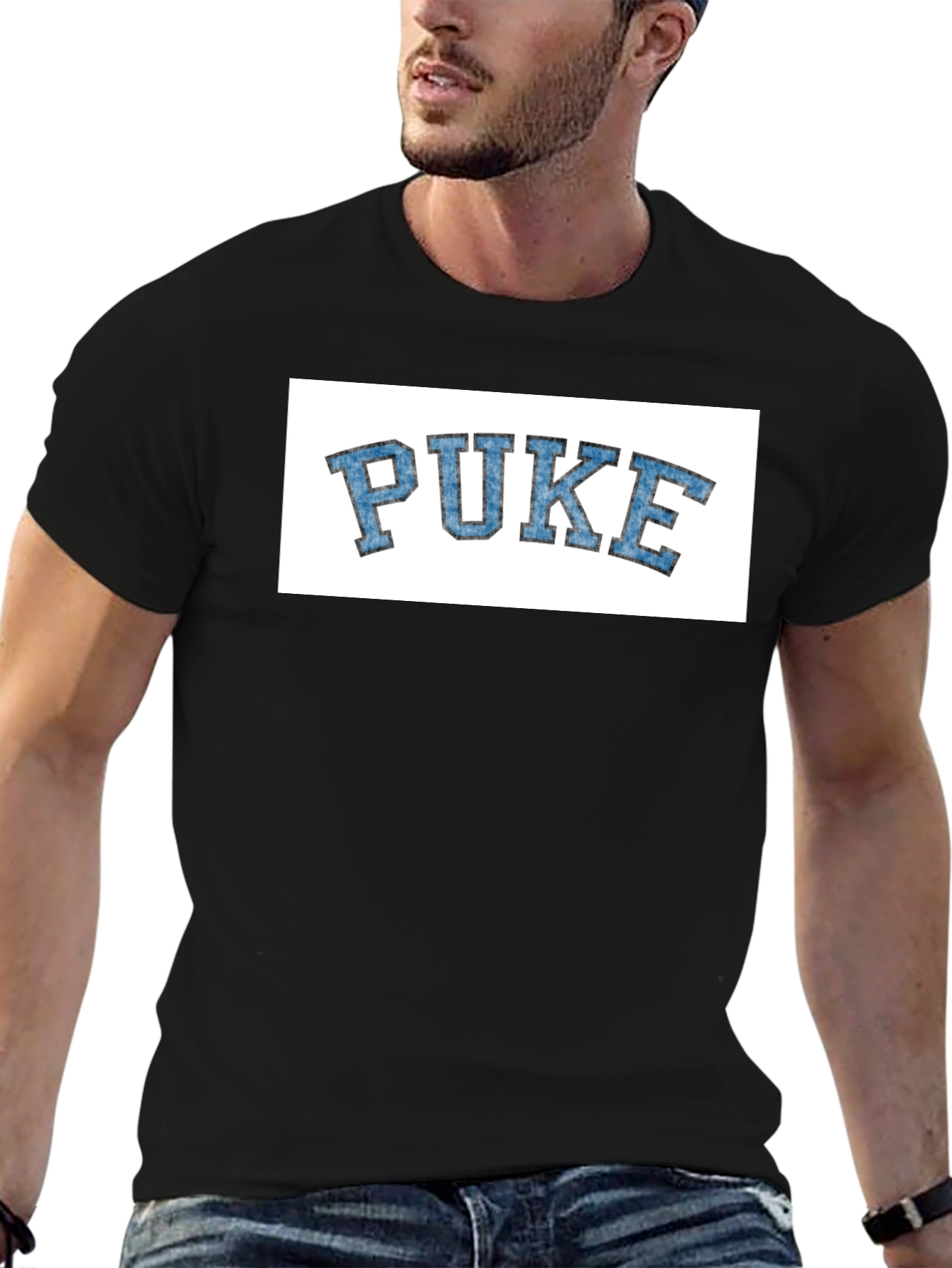 Novelty PUKE Graphic Tee - College Style