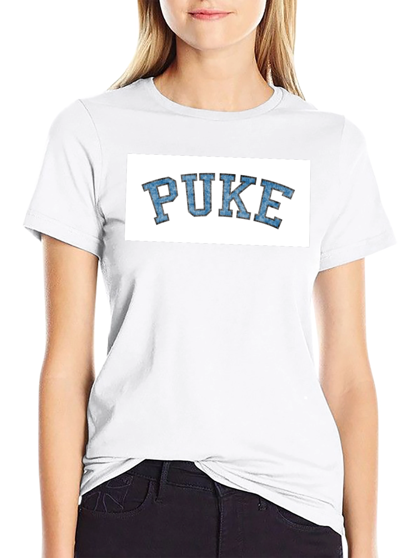 Novelty PUKE Graphic Tee - College Style