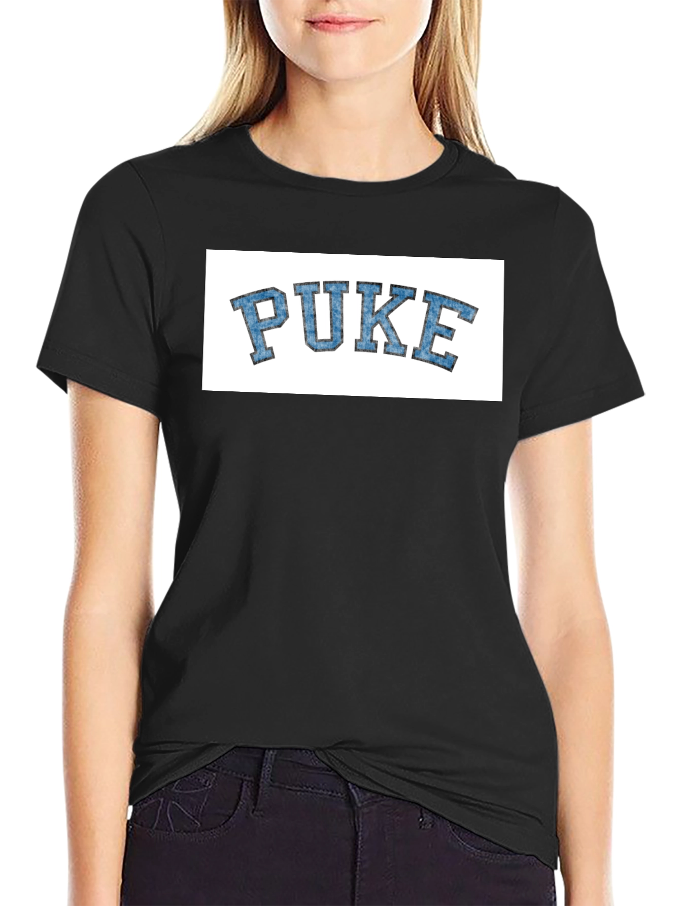 Novelty PUKE Graphic Tee - College Style