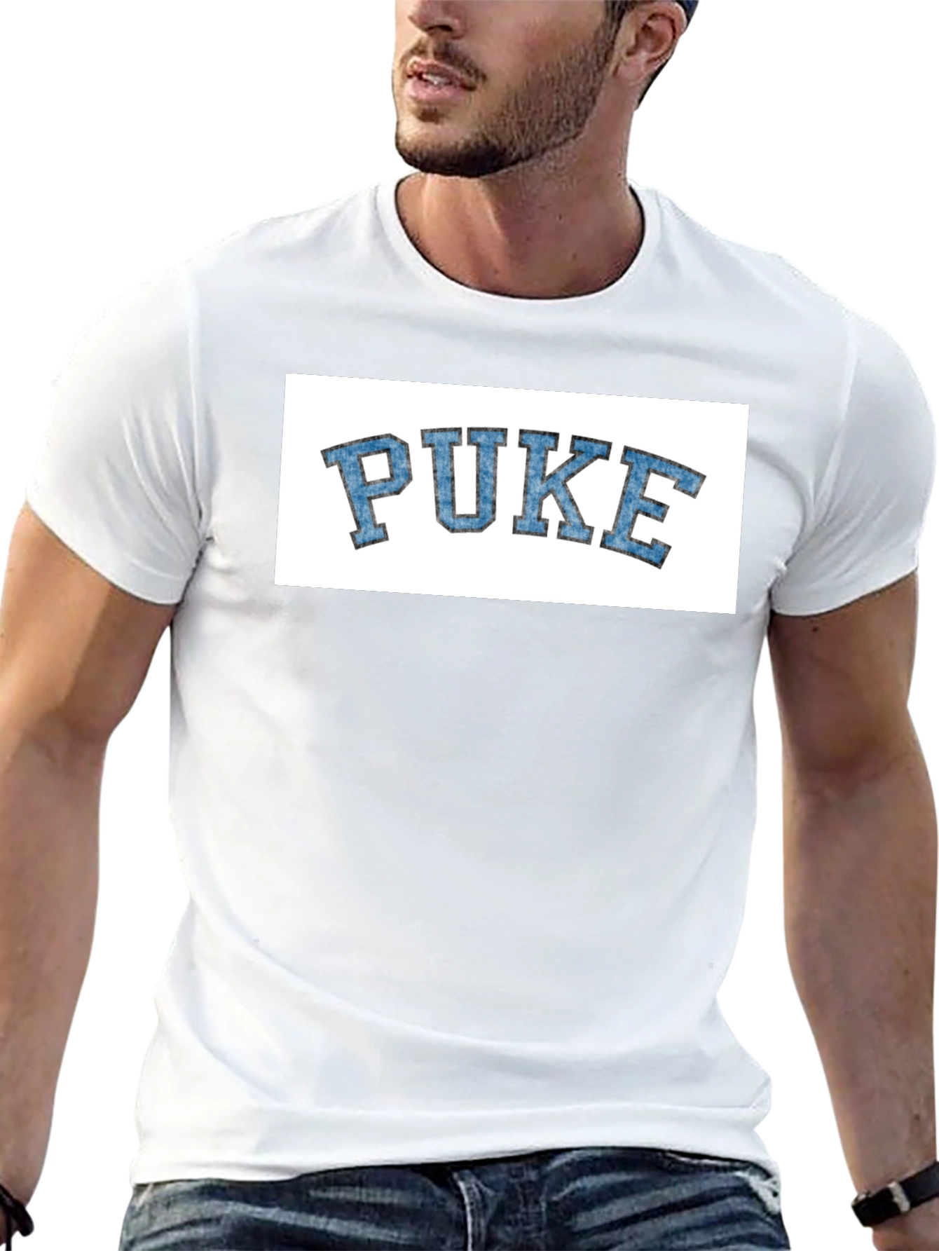 Novelty PUKE Graphic Tee - College Style