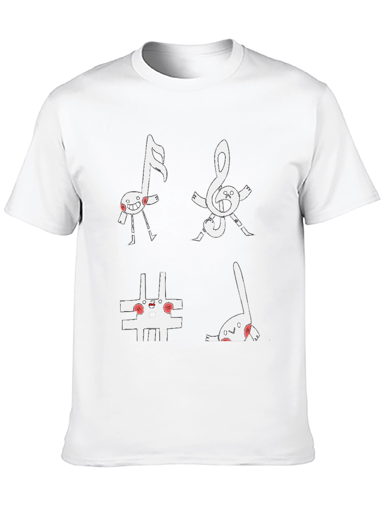 Musical Note Character Black T-Shirt