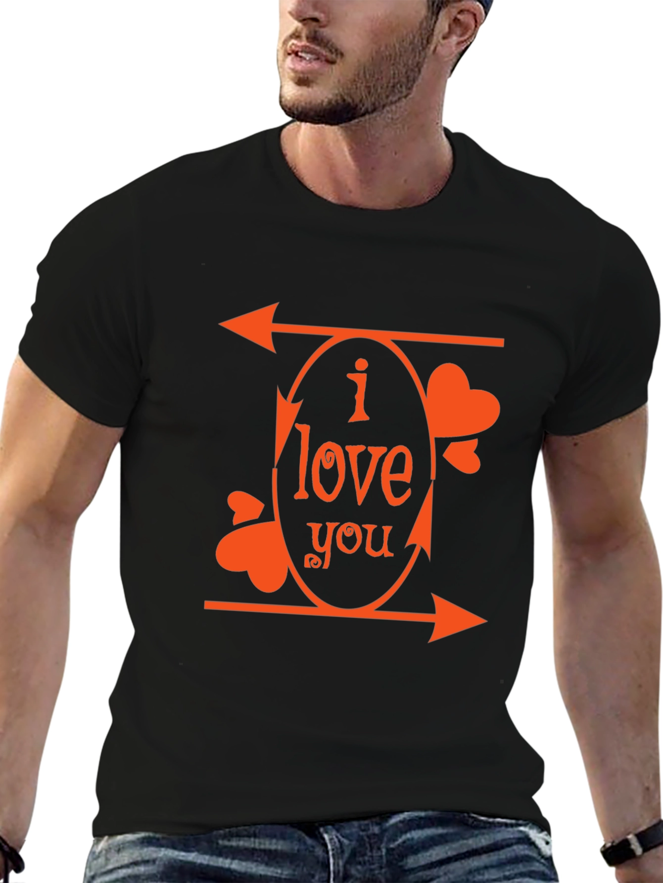 I Love You Arrows Graphic Tee - Black