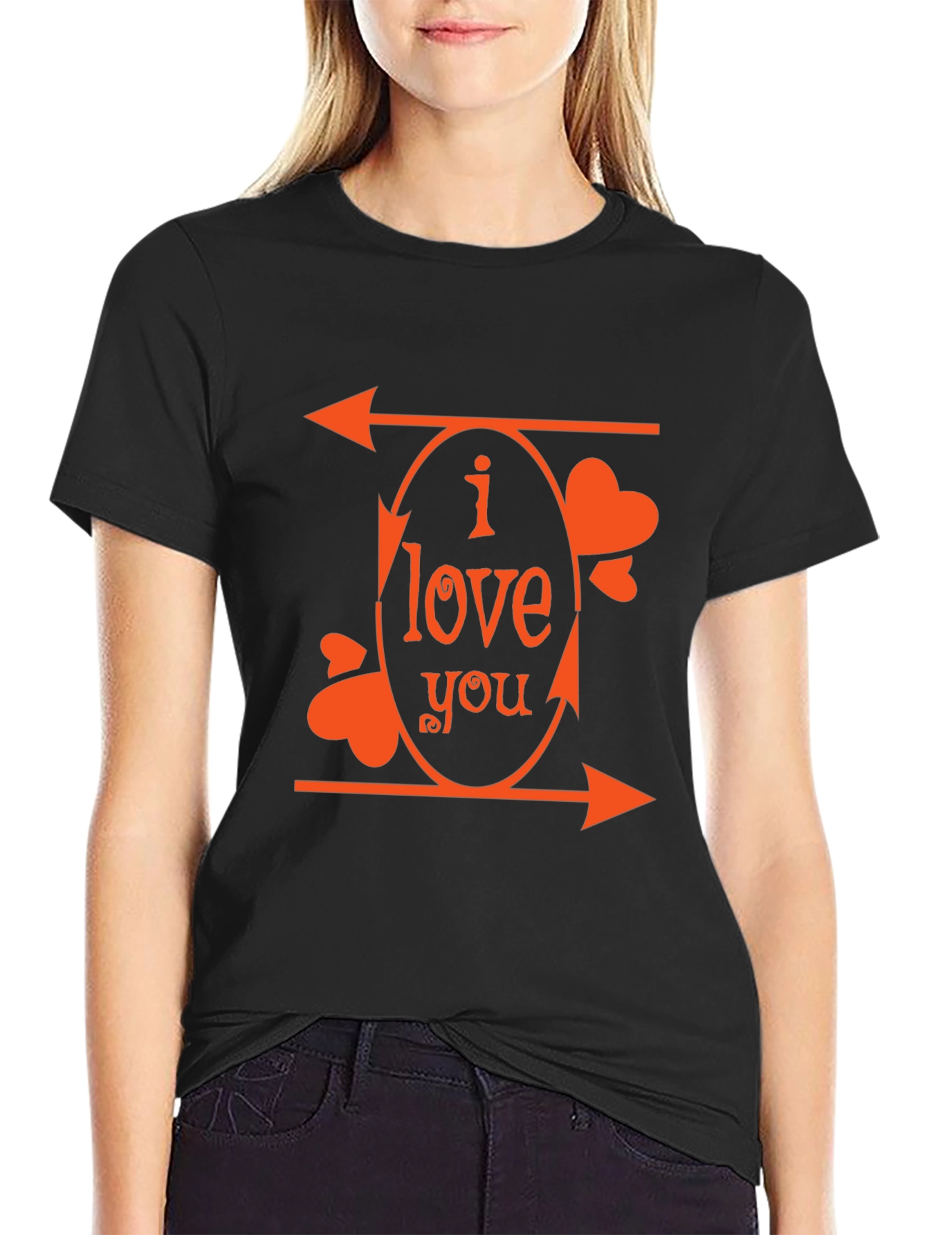 I Love You Arrows Graphic Tee - Black