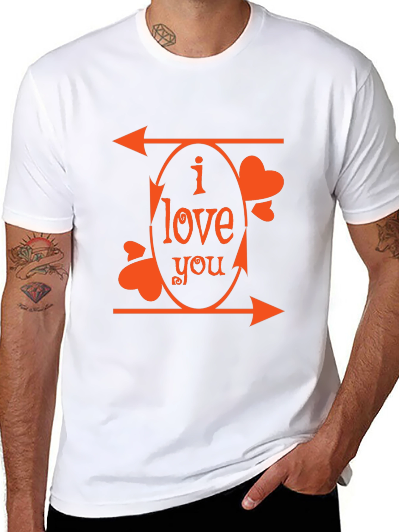 I Love You Arrows Graphic Tee - Black