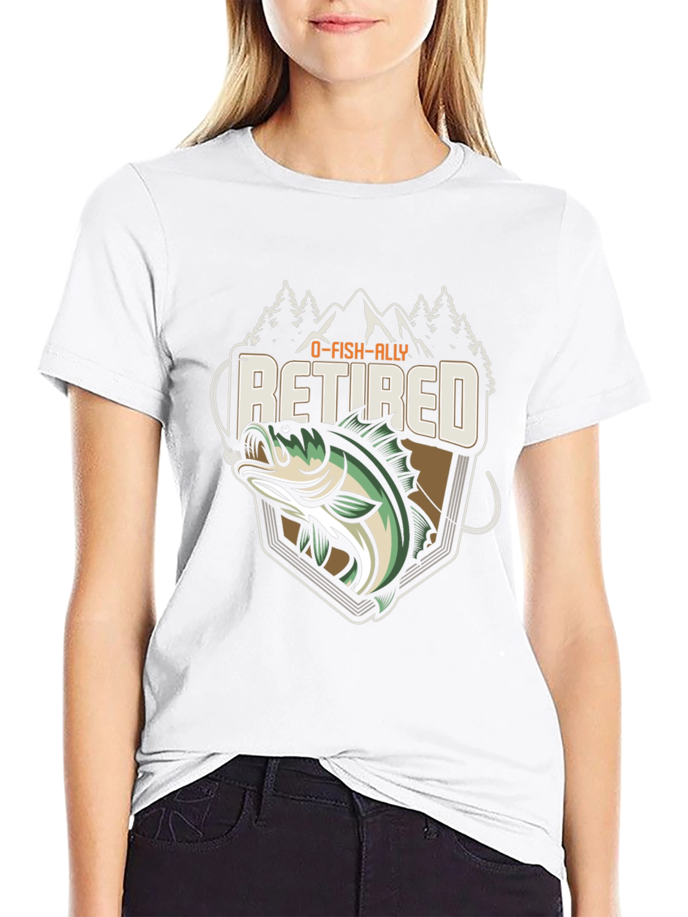 O-FISH-ALLY Retired Fishing T-Shirt - Bass Graphic Tee