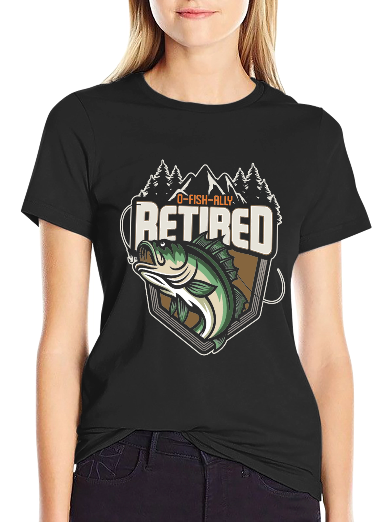 O-FISH-ALLY Retired Fishing T-Shirt - Bass Graphic Tee