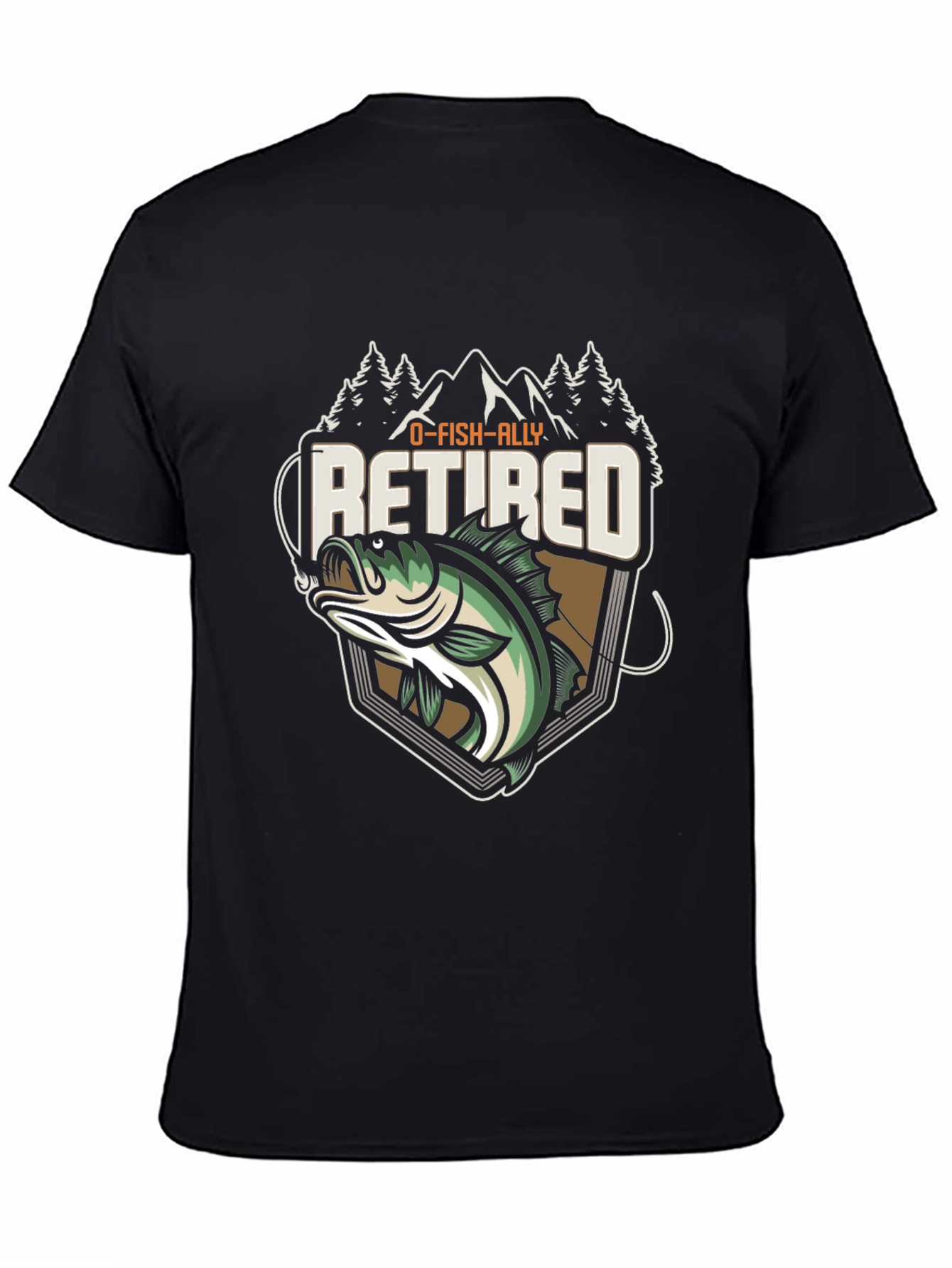 O-FISH-ALLY Retired Fishing T-Shirt - Bass Graphic Tee