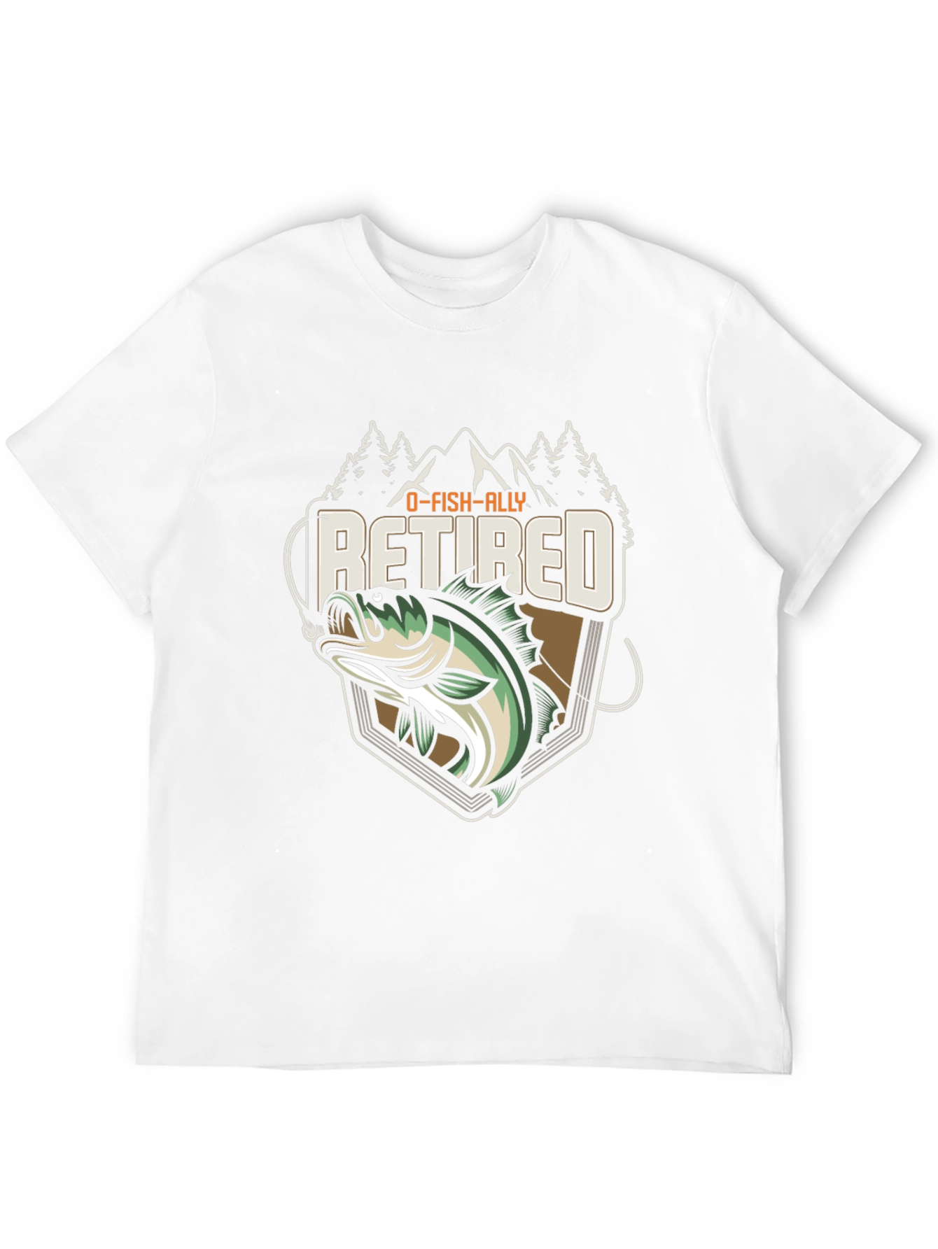 O-FISH-ALLY Retired Fishing T-Shirt - Bass Graphic Tee