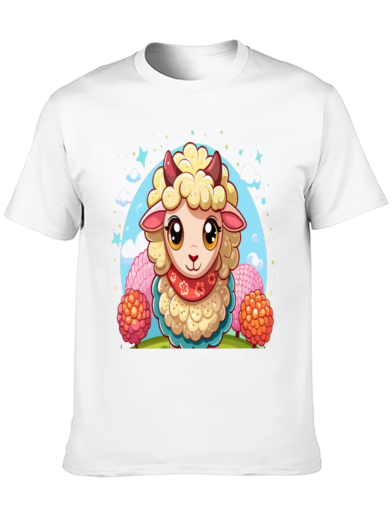 Cute Sheep Cartoon Graphic Tee