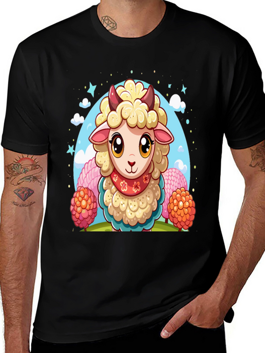 Cute Sheep Cartoon Graphic Tee
