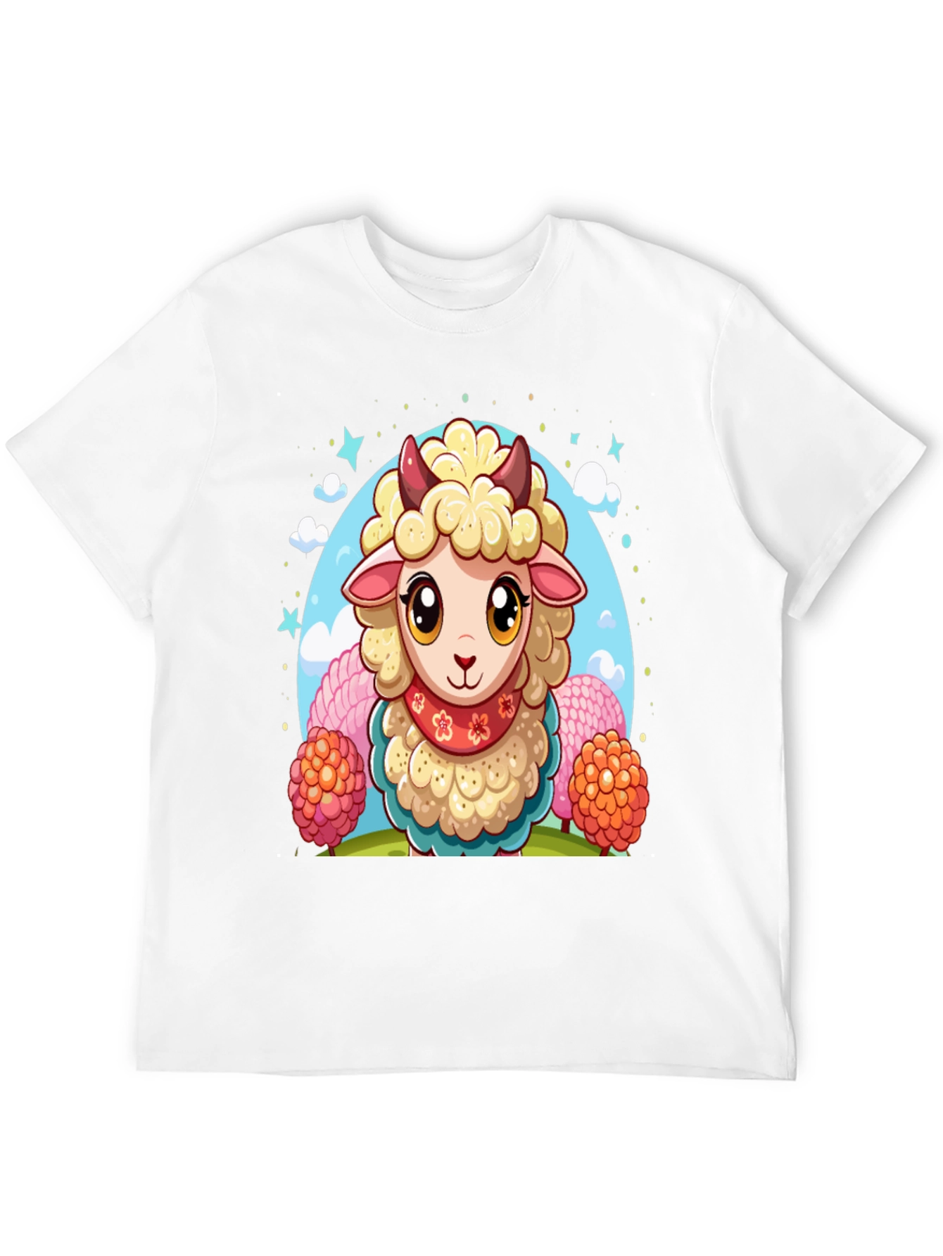 Cute Sheep Cartoon Graphic Tee