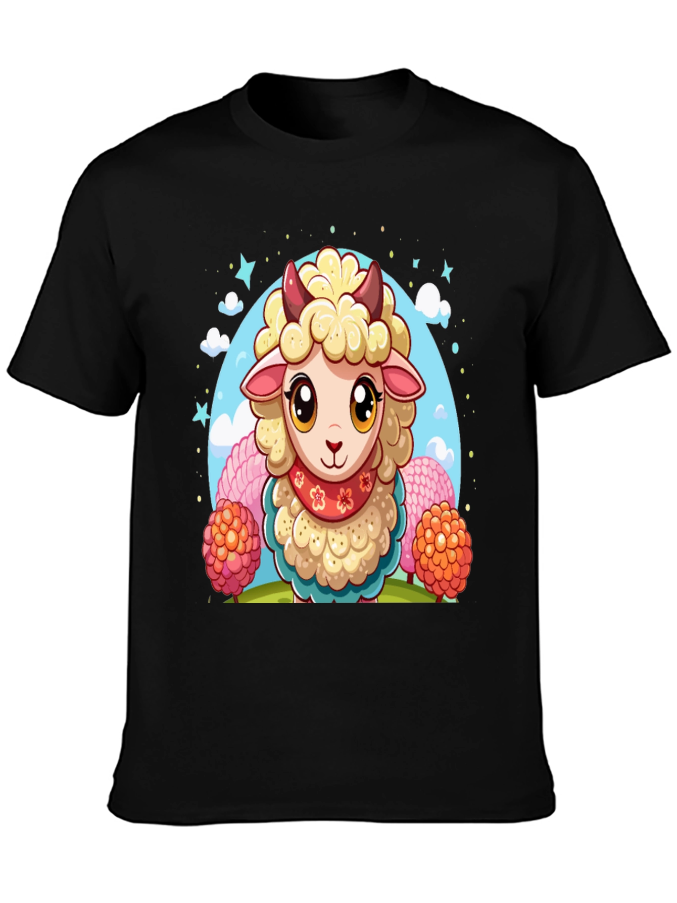 Cute Sheep Cartoon Graphic Tee