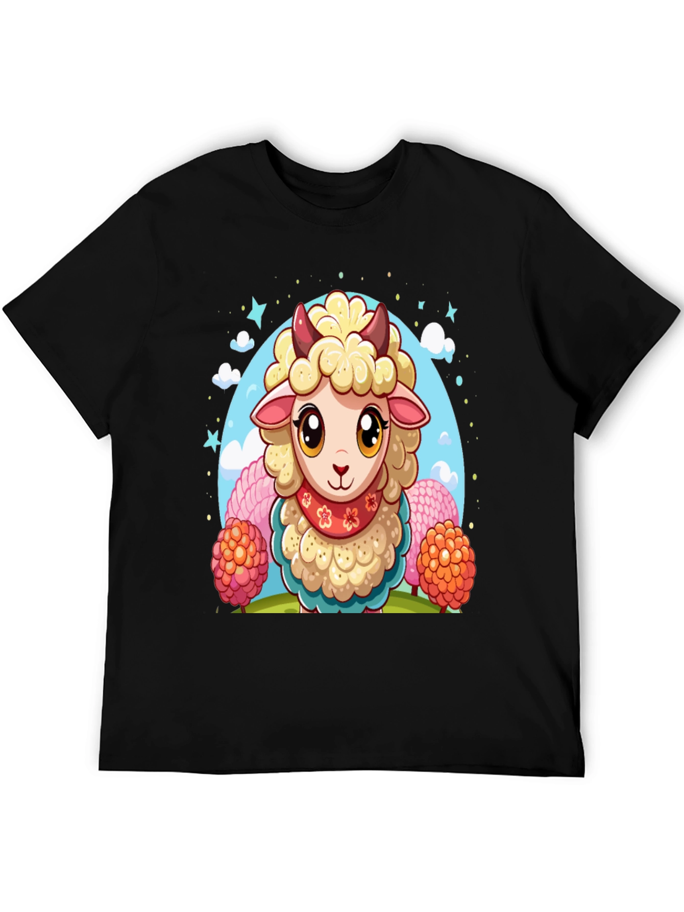 Cute Sheep Cartoon Graphic Tee